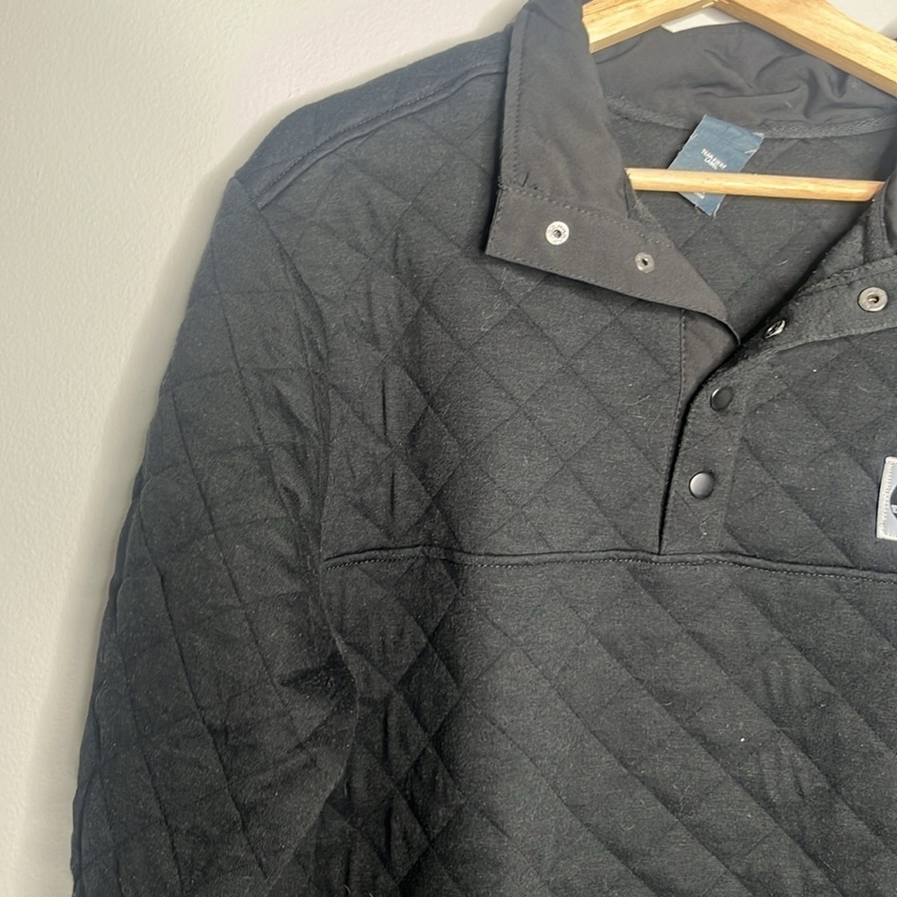 Men’s Large Angry Bear Apparel Sweatshirt Black Quarter Button Up - Picture 4 of 5